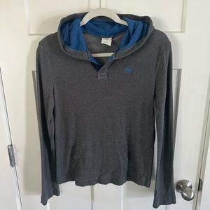 Abercrombie Kids Ribbed Gray Hoodie Sz. XL